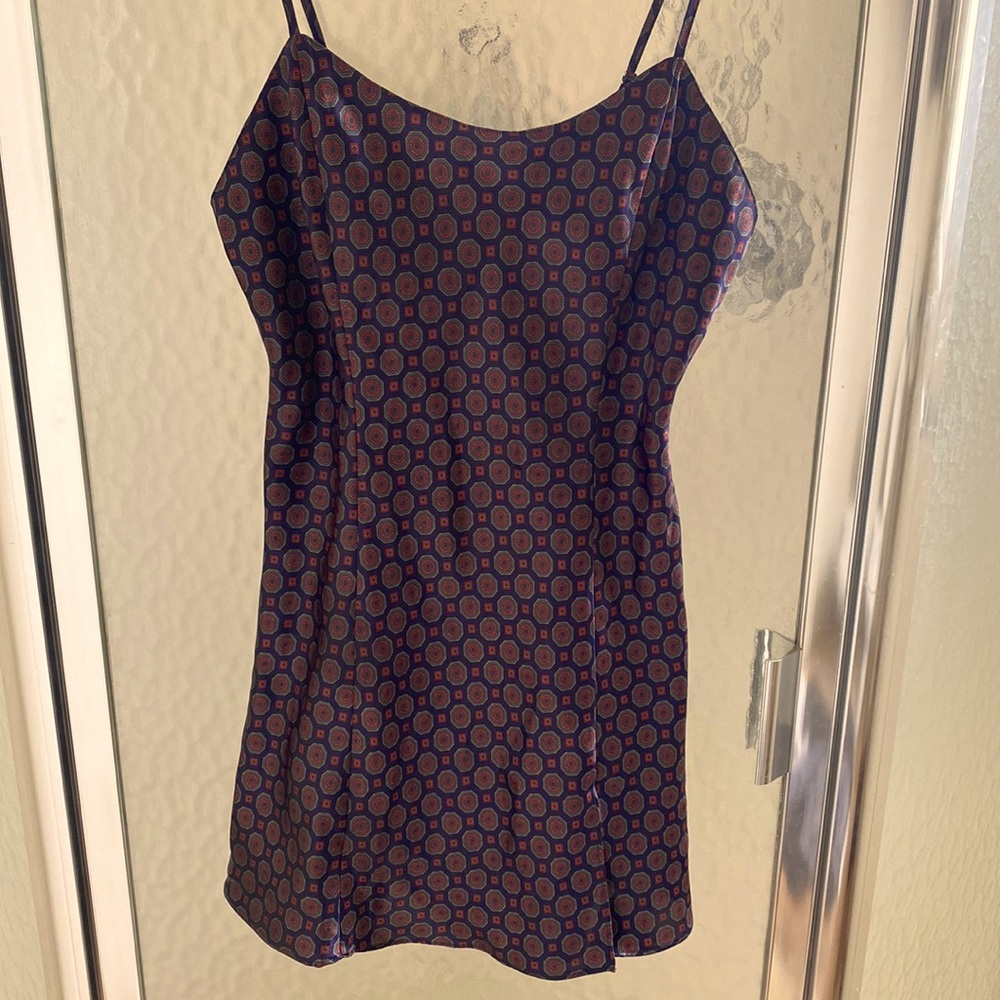 Patterned silk slip night dress